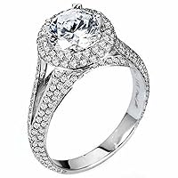 1.99 Carat Brilliant Round Cut Diamond Engagement Halo Ring