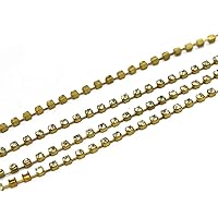 The Design Cart Light Yellow Cup Chain (8 ss - 2.5 mm) (5 Meters) Used for Jewellery Making, Decorating Handbags, Wallets, Etc