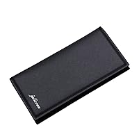 Womens Medium Purses and Handbags with Wallet Fashion ID Long Wallet Solid Color Men Open Villains (Black, One Size)
