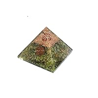 Jet Peridot Orgone Pyramid 60 mm Free Therapy Booklet Gemstones Copper Metal Mix Rare Healing Positive Energy