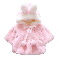 Toddler Baby Girls Fall Winter Coat Cloak Infant Newborn Fleece Jacket Thick Warm Clothes with Cute Pom Pom Outerwear