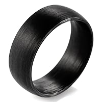 Men's 8mm Domed Pure Carbon Fiber Wedding Ring