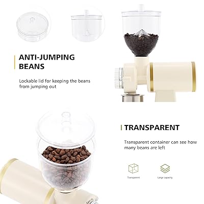 Flyseago Electric Coffee Grinder Burr Espresso Coffee Bean Grinder Small  Automatic Stainless Steel Coffee Mill With Brush, Pea Green