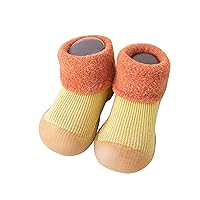 Baby Sock Shoes Autumn and Winter Cute Children Toddler Shoes Blat Bottom Non Slip Socks Shoes Warm and White Shoes