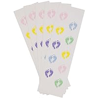 Simplicity Baby Feet Envelope Seal Stickers for Baby Shower Invitations, 50pc