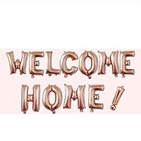 16inch WELCOME HOME Letter Balloons, Rose Gold Alphabet Foil Mylar Balloons for Welcome Party Decoaration supply