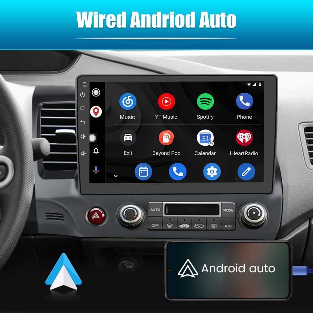 2G+32G Car Radio Stereo for Honda Civic 2006-2011 Andriod 11 with Bluetooth GPS Navigation Wireless Apple CarPlay Andriod Auto