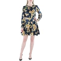 Jessica Simpson Womens Davina Floral Mini Fit & Flare Dress