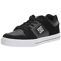 DC Boy's Pure Skate Shoe, Black/Black/Grey, 12 Little Kid