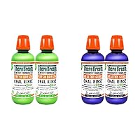TheraBreath Fresh Breath Oral Rinse, Mild Mint, 16 Ounce Bottle (Pack of 2) and 24 Hour Healthy Gums Periodontist Formulated Oral Rinse, 16 Ounce (Pack of 2)