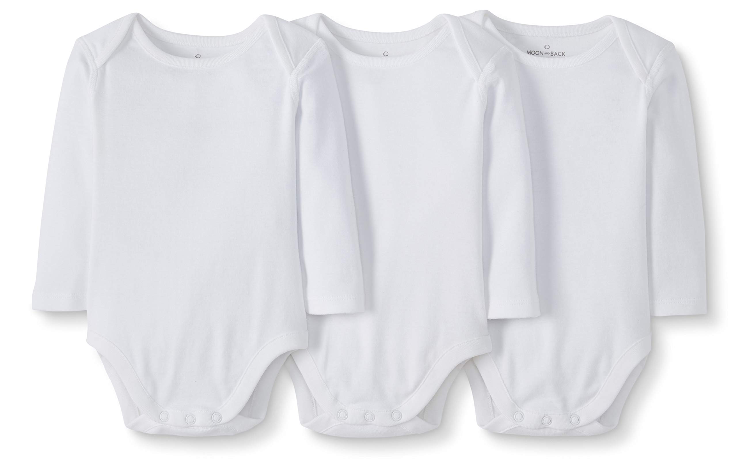 Moon and Back by Hanna Andersson Boys' 3 Pk Long Sleeve Bodysuit