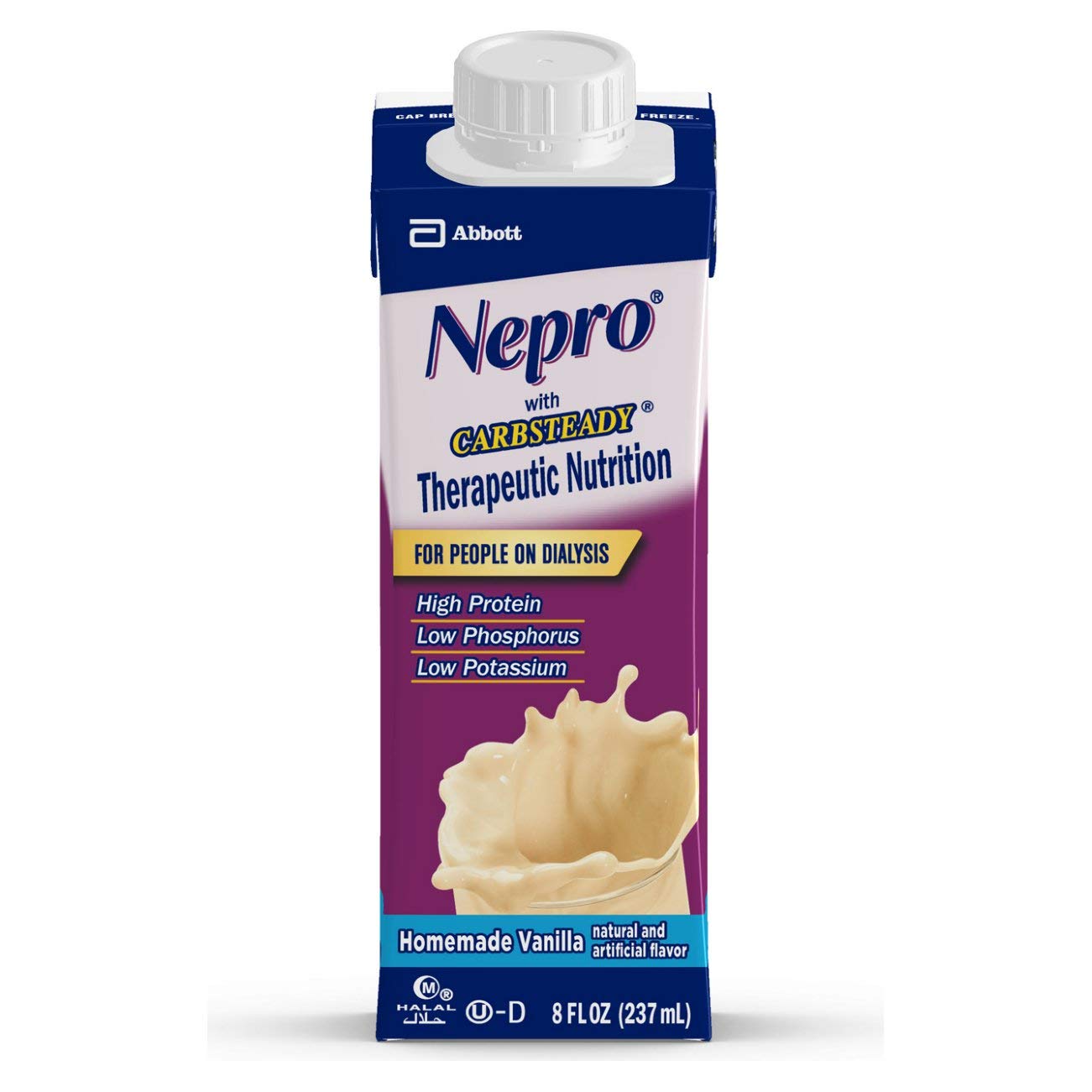 Nepro Nutrition Shake for People on Dialysis, with 19 Grams of Protein, 420 Calories, Vanilla, 8 fl oz - Pack of 24