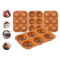 2Pack 6 hole Half Ball Sphere Nonstick Cake Mold Muffin Chocolate Cookie Baking Mould Pan, DIY Silicone Cake Mold For Chocolate, Cake, Jelly, Pudding, Soap, Festival Party Silicone Cake Mold
