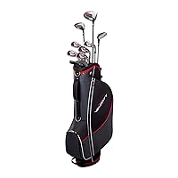 Tour Velocity Complete Golf Set with Stand Bag - Men's Right Hand, Regular Flex, Black/Red