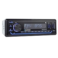 BLAUPUNKT NASHVILE140 BT- 4 X 40W Stereo Digital USB Media Player, Receiver with Bluetooth, Hands Free Calling, Blue Light, Equalizer, 2 Front USB, SD Card Slot, Aux in and Hook Up to Amplifier