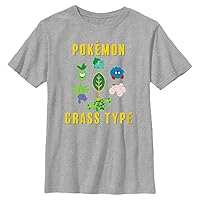 Pokemon Kids Pkmn Team Grass Group Boys Short Sleeve Tee Shirt