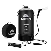 Portable Shower,5 Gallons/20L Camping Shower Bag with Electric Air Pump,Water Level Window,Solar Shower with Hot Water,Adjustable Nozzle,Camp Shower for Beach Hiking Outdoor Camping Trip