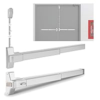 IRONWALLS Commercial Push Bar Panic Exit Device for Double Doors, Silver