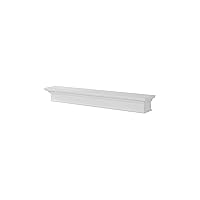 Pearl Mantels ARYB48610 Premium Grade A MDF White mantel shelf, Crisp White paint, 48