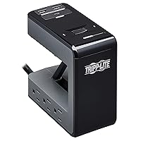 Tripp Lite Safe-IT Desk Clamp Surge Protector, 6-Outlets, USB-C & 2 USB Charging Ports, Hospital-Grade Protection, 8 Ft / 2.4M Cord, 50,000 Insurance & Lifetime Manufacturer's Warranty (TLP648UCBAM)