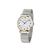 Atrium A37-64 Women's Analogue Quartz Watch with Stainless Steel Strap Flex Band Silver Gold Two-Tone, silver, Hat