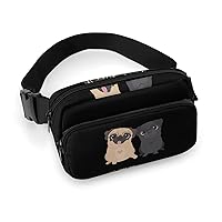 Cute Pugs Dog Fashion Crossbody Fanny Pack Waterproof Waist Bag Belt Bag for Men Women