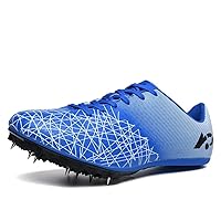 Track and Field Shoes for Men/Girls/Boys Professional Sprinting Shoes with 8 Spikes Breatabale/Soft Athletic Sneakers Black/Blue/Green/Orange