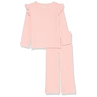 Amazon Essentials Girls and Toddlers' Wide-Rib Outfit Set, Pack of 2
