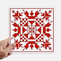 Mosaic Russia Style Red Texture Sticker Tags Wall Picture Laptop Decal Self Adhesive