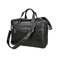 Men Black Coffee Genuine Leather Business Travel Bag 14'' 15.6'' Laptop Briefcase Portfolio Messenger Bags