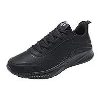 Mens Running Shoes Walking Tennis Sneakers Mens Shoes Large Size Casual Leather Print Laace UpCasual Fashion Simple Shoes Running Sneakers for Men and