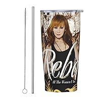 Reba Singer McEntire Insulated Travel Tumblers 20 Oz Stainless Steel Tumbler Cup With Lid And Straw Coffee Mug For Car Office Cold Hot Drinks Travel Cup