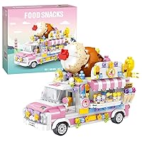 Ice Cream Truck Building Set for Age 8 9 10 11 12 Year Old Kids, Mini Blocks STEM Toy Building Sets for Girls, Girls Building Block Construction Kits, Best Birthday Gift for Girls 593pcs