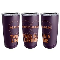 Total Solar Eclipse 04.08.2024 Outdoor Twice In A Lifetime Ice Coffee Tumbler With Lids,Gifts For BoyFriends,Stainless Steel Water Bottles For Hiking