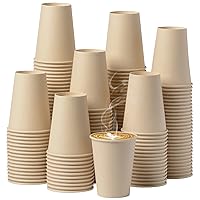 Paper Cups 12 OZ Coffe Cups-Paper Cups for Hot Beverages-Disposable Coffee Paper Cups -Unbleached Hot Cups-Everyday Use Parties Commercial Settings 160Pack
