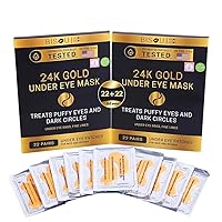 24K Gold Under Eye Patches , Eye Mask ,Eye Patches for Puffy Eyes and Dark Circles , Eye Masks Skincare, Under Eye Pads for Puffiness and Treatment for Women Collagen Eye Pads, Eye Care (44 Pairs)