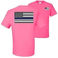 Police Department American Flag USA Patriotic Front and Back Mens T-Shirts