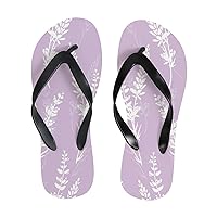 Vantaso Slim Flip Flops for Women Light Purple Lavender Flowers Yoga Mat Thong Sandals Casual Slippers