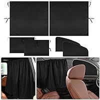 KanSmart 5 Pcs Car Privacy Curtains 95% Light Blocking Car Window Shades for Baby Kids UV Protection, Car Accessories Side Window Sun Shades for Sedan SUV Car Window Covers for Sleeping Travel Camping