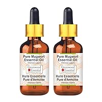 Pure Mugwort Essential Oil (Artemisia vulgaris) with Glass Dropper Steam Distilled (Pack of Two) 100ml X 2 (6.76 oz)
