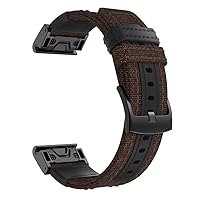 26 22mm Canvas Band Watchband Strap for Garmin Fenix 5 5X Plus 6 6X 6S Pro 935 3HR Smart Bracelet Quick Easy Fit Wristband Strap (Color : R, Size : for Garmin D2 Bravo)
