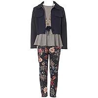 4 Pieces Jacket Combo with Tank Top Necklace & Legging for Christmas Winter