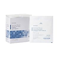 McKesson Premium Woven Gauze Sponges, Sterile, 12-Ply, USP Type VII, 100% Cotton, 4 in x 4 in, 50 Per Pack, 1 Pack