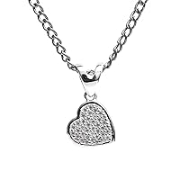 925 Sterling Silver White cz Gemstone Heart Design Pendant With Chain 925 Stamp Jewelry | Gifts For Women And Girls