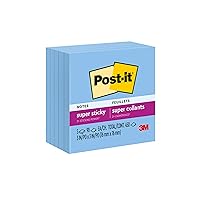 Post-it Super Sticky Notes, 5 Sticky Note Pads, 3 x 3 in., School Supplies, Office Products, Sticky Notes for Vertical Surfaces, Monitors, Walls and Windows,Washed Denim
