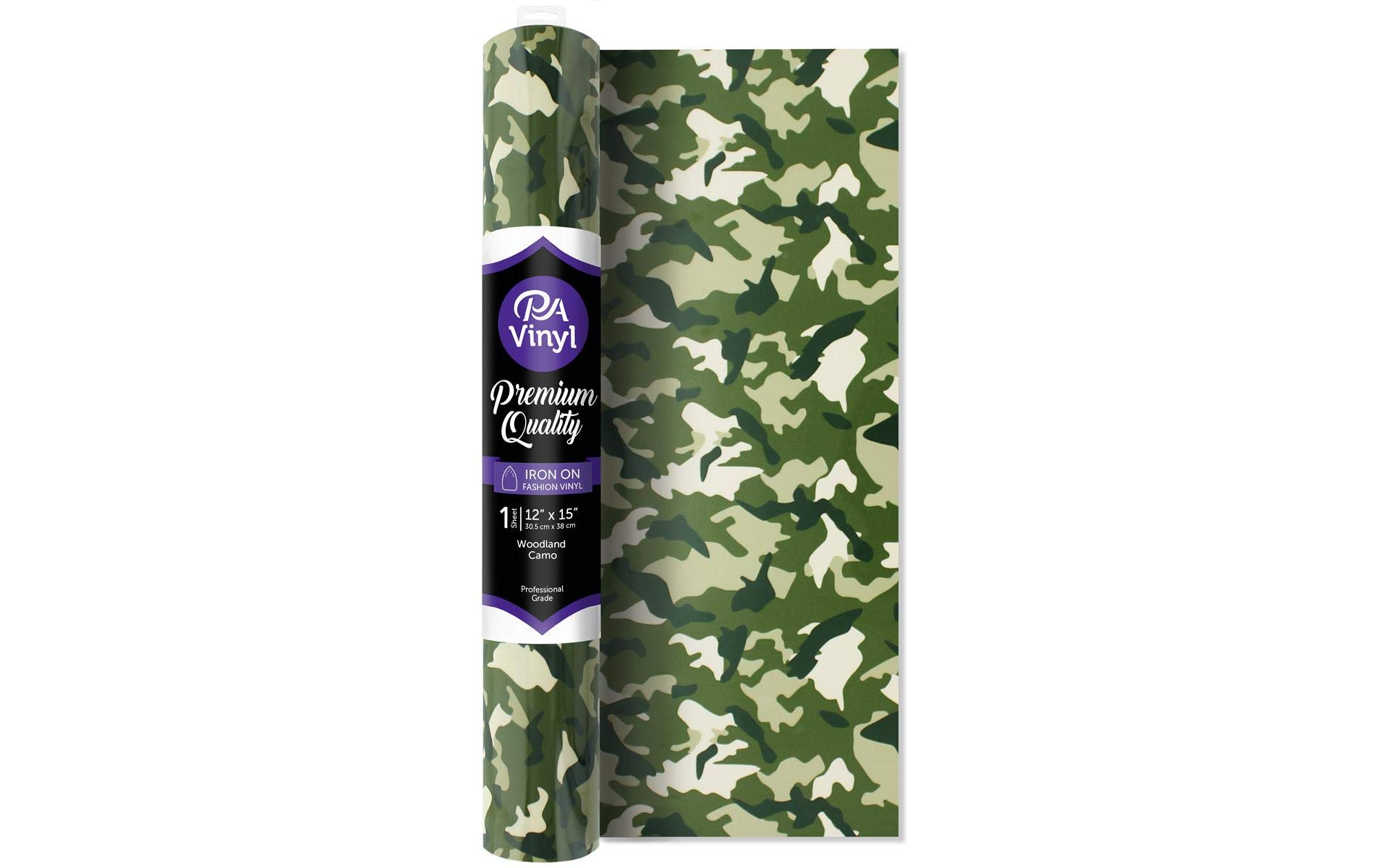 PA Iron-On Vinyl - 12 x 15 in. -Green Camo