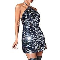 Women's Glitter Sequin Dress Spaghetti Strap Sparkle Party Dresses