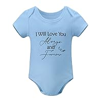 Newborn Outfit I Will Love You Always and Forever Jumpsuit Clothes Encouraging Neutral Baby New Mom Gift Blue, 9months