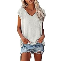 Women's T Shirts Summer Tops for Women 2024 Casual Loose Fit Short Sleeve Comfy Lightweight, S XXL