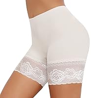 Slip Shorts for Under Dresses Thigh Bands Anti Chafing Lace Panties Underwear Women Base Layer